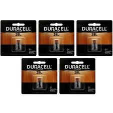 5x Duracell 28L Lithium Battery Compatible With 46V 2CR11108, L544, PX28L