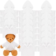 18 Pcs Stuffed Bear Clothes Sublimation Blank Bear Shirt Doll T-Shirts Stuffed A