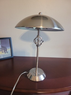 Stainless Steel Table Lamp Retro Flying Saucer Mushroom Style Touch Control 17''