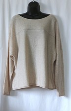 GARNET HILL Ovrszd Beige Cashmere RndNck Swtr 48 In Chst 24 In Lng Sz L EXC