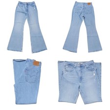 Levi's Premium 70s High Flare Womens Distressed Jeans Fits 29x31 Faded EUC