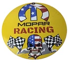 Vintage Mopar Racing Sign - Auto Flags Skull Auto Gas Porcelain Advertising Sign