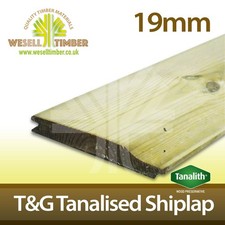 19mm T&G Tanalised Shiplap Pressure Treated Pack of 10 Various Sizes 3m - 5.1m