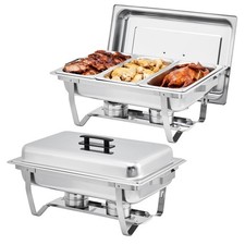 Chafing Dish Buffet Set 2/4/6 Pack 8 QT Stainless Steel Chafer for Catering