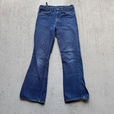 1970s Dark Wash Montgomery Ward Flare Jeans Made in Brazil 31x29