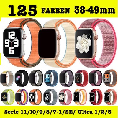   Nylon Loop Ersatz Armband für iWatch Apple 38-49 Serie 11 10 9 8-1 SE Ultra