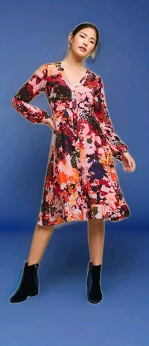 NWT MAEVE Printed Silk Wrap Dress In Pink Floral By Anthropologie Size 16