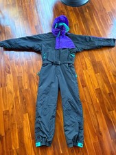 Vintage Columbia One Piece Ski Suit Mens L Large 90s Bib Snowsuit Colorblocked