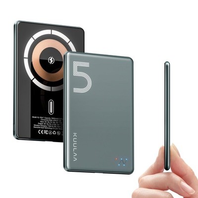 Ultra Slim Magsafe PowerBank 5000mAh Wireless Power Bank mit Type C 20W Output