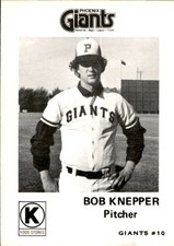 1975 Phoenix Giants Circle K #10 Bob Knepper Santa Rosa California Baseball Card