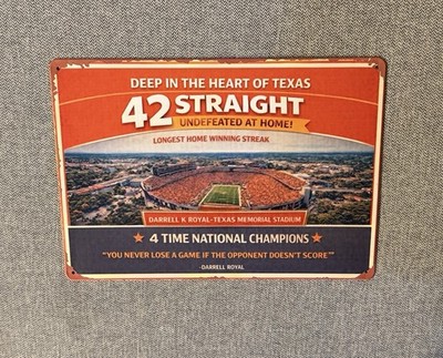 Texas Longhorns Darrell K Royal Stadium Metal Sign National Championships Poster