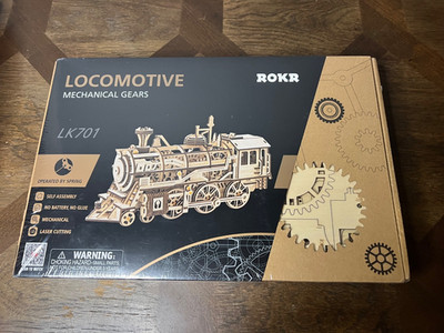 Rokr Locomotive Mechanical Gears LK701 3D Wooden Puzzle New Sealed Box