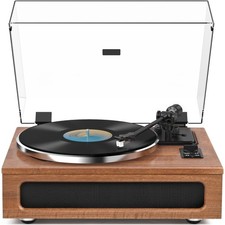 All-in-One Vintage Record Player High Fidelity Belt Drive Turntable for Vinyl...
