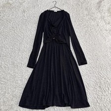 Max Mara Dress Size 38 Long Sleeve Draped Vintage Style Silver Tag