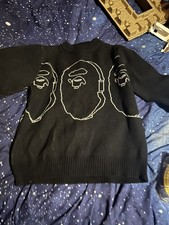 bape sweater black and white medium