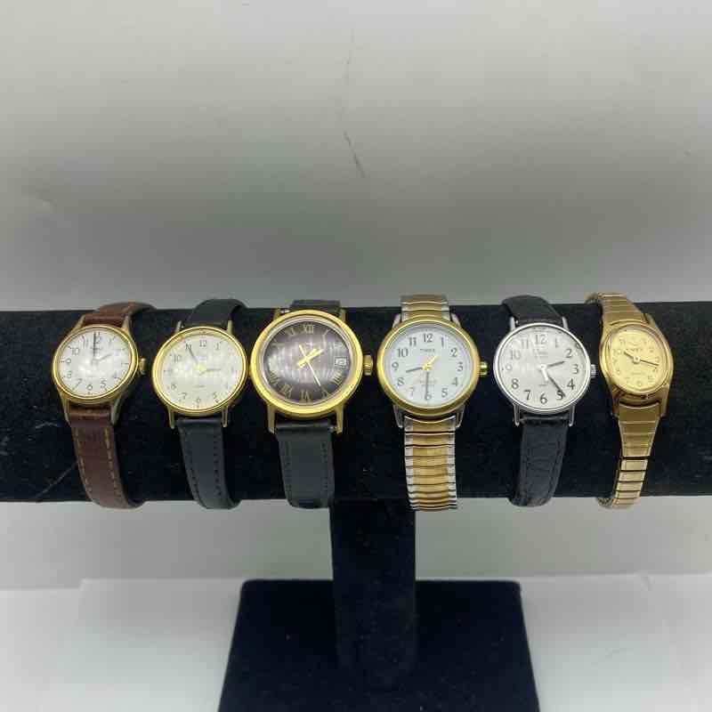 Timex Women's Quartz Wristwatch Lot of 6 Vintage Mixed Styles Expansion Bands