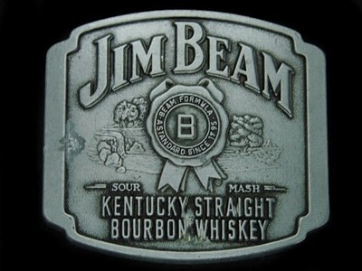 UA05107 REALLY NICE **JIM BEAM BOURBON WHISKEY** BOOZE ADVERTISEMENT BELT BUCKLE