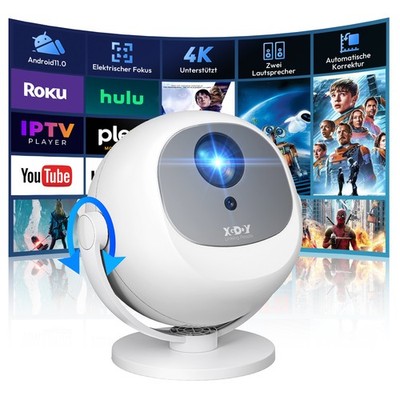 2025 NEU 4K Mini Beamer HD WiFi Projektor Heimkino Multimediaplayer mit Leinwand
