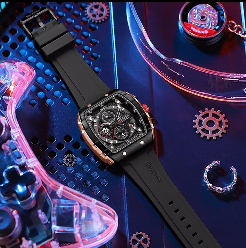 Reloj de pulsera CURREN para hombre rectangular moda cronógrafo niño niña relojes EE. UU. - Imagen 7 de 40