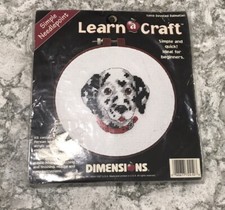 NIP Dimensions "Devoted Dalmatian" Dog Cross stitch Embroidery Kit USA MADE!