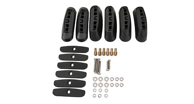 Rhino Rack RCP05-BK Set of 6 Universal Black Base Kit for Roof Rack Systems