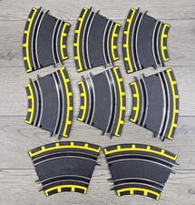 Slot Car Dual Lane Black Curve Track w/ Yellow Markings - 8 Pieces