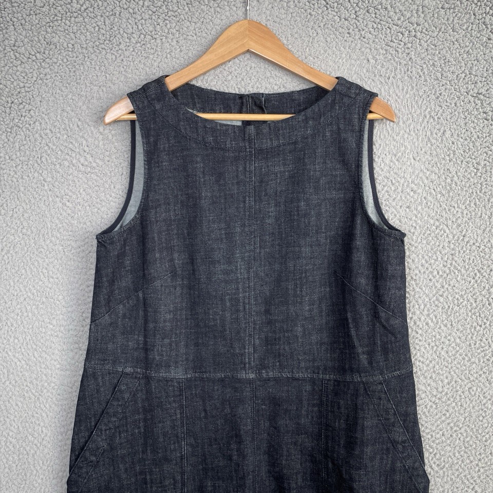 Toast Dress Womens 16 US 12 Denim Sleeveless Midi Paneled Round Neck