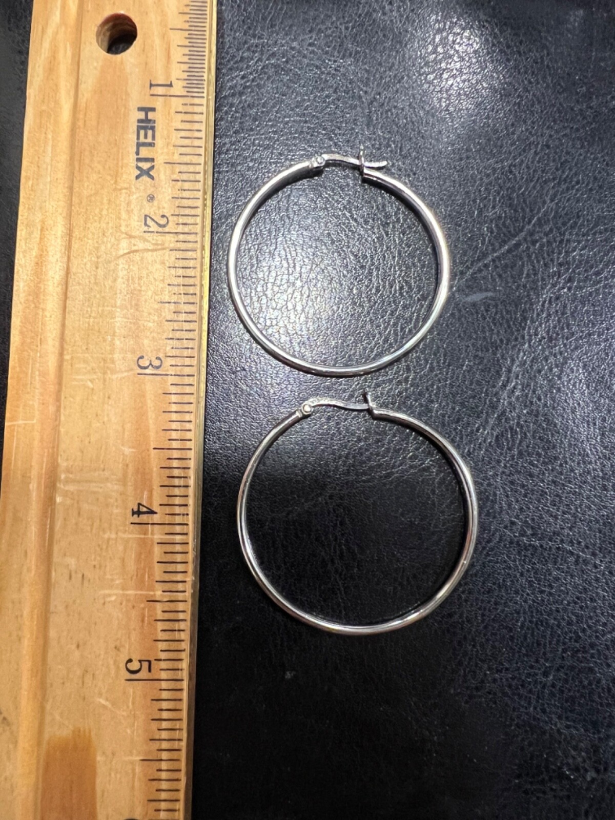 Sterling Silver Earrings Medium Hoops - image 3