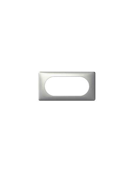 Plaque anodisé 2 postes titane Céliane Legrand 068905 finition aluminium brossé