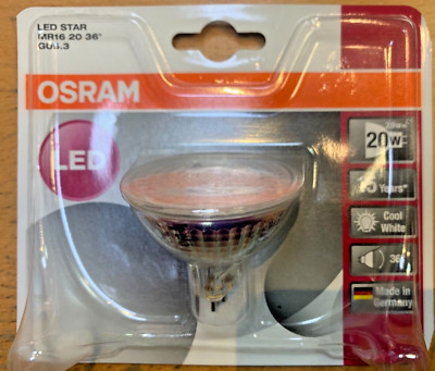 OSRAM LED STAR MR16 20 36°  Gu5,3 2,9W=20W 15Years Cool WEIß MADE IN GERMANY !!!