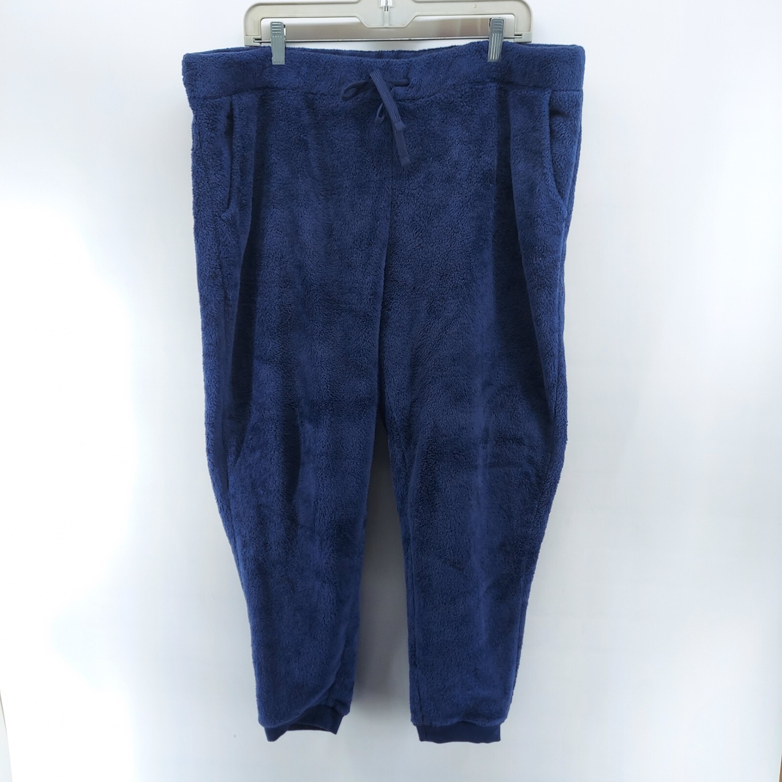 old navy fleece pants women's size XL blue joggers midweight warm winter