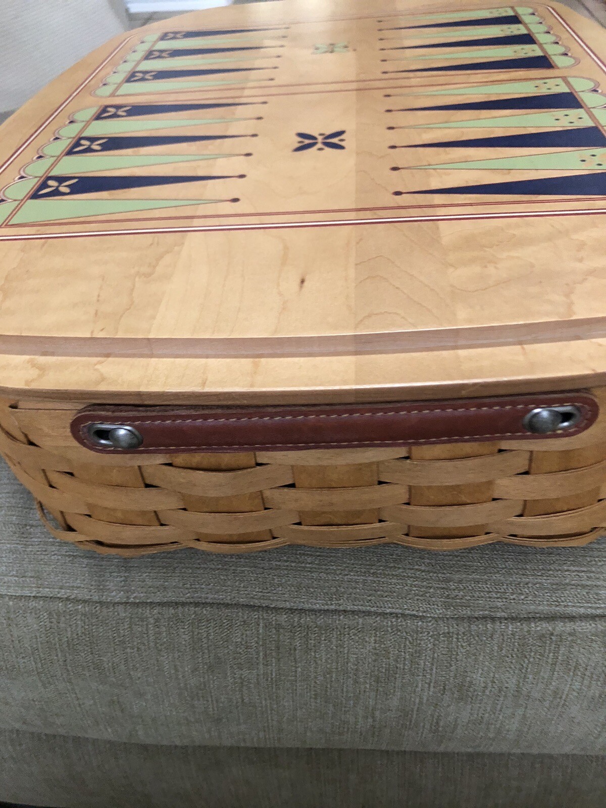 Longaberger ALL IN ONE GAME Basket for Chess Checkers Backgammon