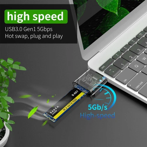 M2 SSD Cases M.2 to USB 3.0 Gen 1 5Gbps High-speed SSD Enclosure for SATA M.2