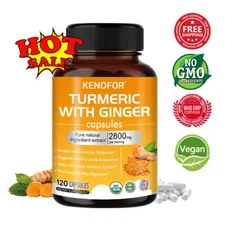 TURMERIC WITH GINGER capsules-Support heart,brain joint health Anti-Inflammatory