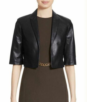Handmade New Women's Soft Genuine Casual Lambskin Leather Cropped Jacket Stylish