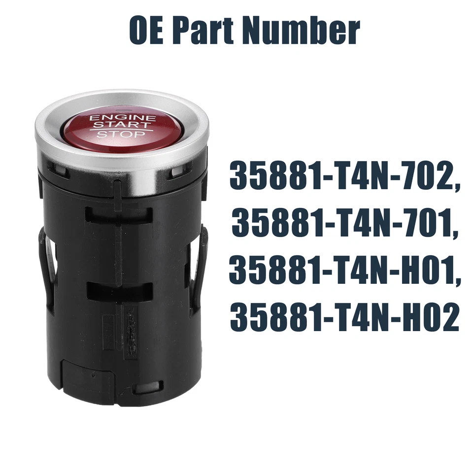 Paquete (1) Interruptor de arranque de encendido Botón de parada de arranque del motor para Honda HR-V 1,8 L Foto 3 de 4