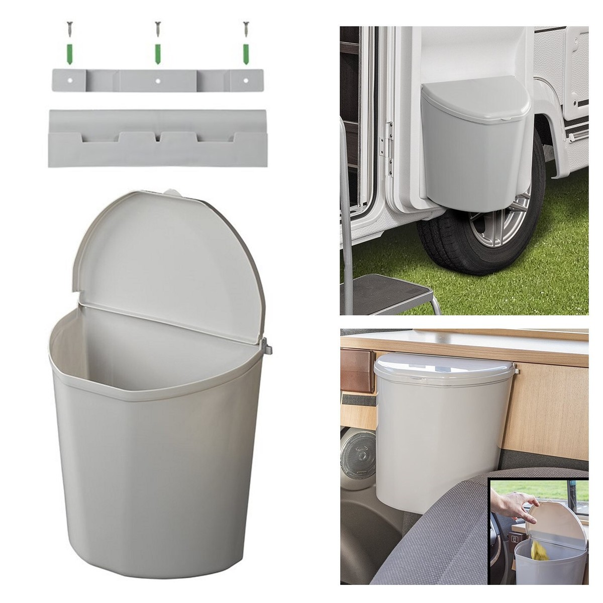 Abfalleimer Mülleimer 10L Eimer mit Deckel Wohnwagen Wohnmobil Camping Caravan