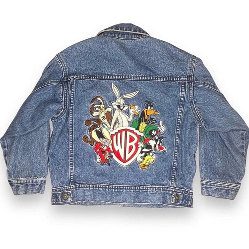 Warner Bros Studio Kids Jean Jacket Sz S Looney Tunes Embroidered Vintage 1996 - Picture 2 of 10