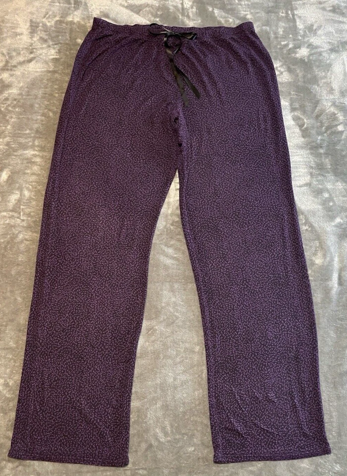 Брюки для отдыха женские Apt 9 эластичные на талии без застежек черные и фиолетовые размер M - Изображение 2 из 4