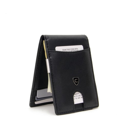 Portafoglio Uomo Porta Carte di Credito Slim Piccolo Sottile Zip RFID  Fermasoldi | eBay