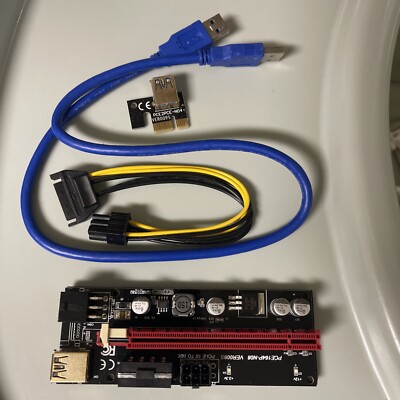 VER009S PCI-E Riser Card PCIe 1x to 16x USB 3.0 Data Cable GPU Mining