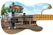 Guitar Skin Axe Wrap Re-skin Bass Reface DIY Seedy Motel 1427