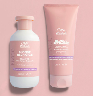 Wella Invigo Blonde Recharge Shampoo 300ml und Conditioner 200ml Set/Kit