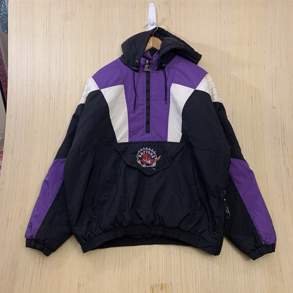 Vintage Toronto Raptors Jacket Adult Large Purple Long Sleeve Mend
