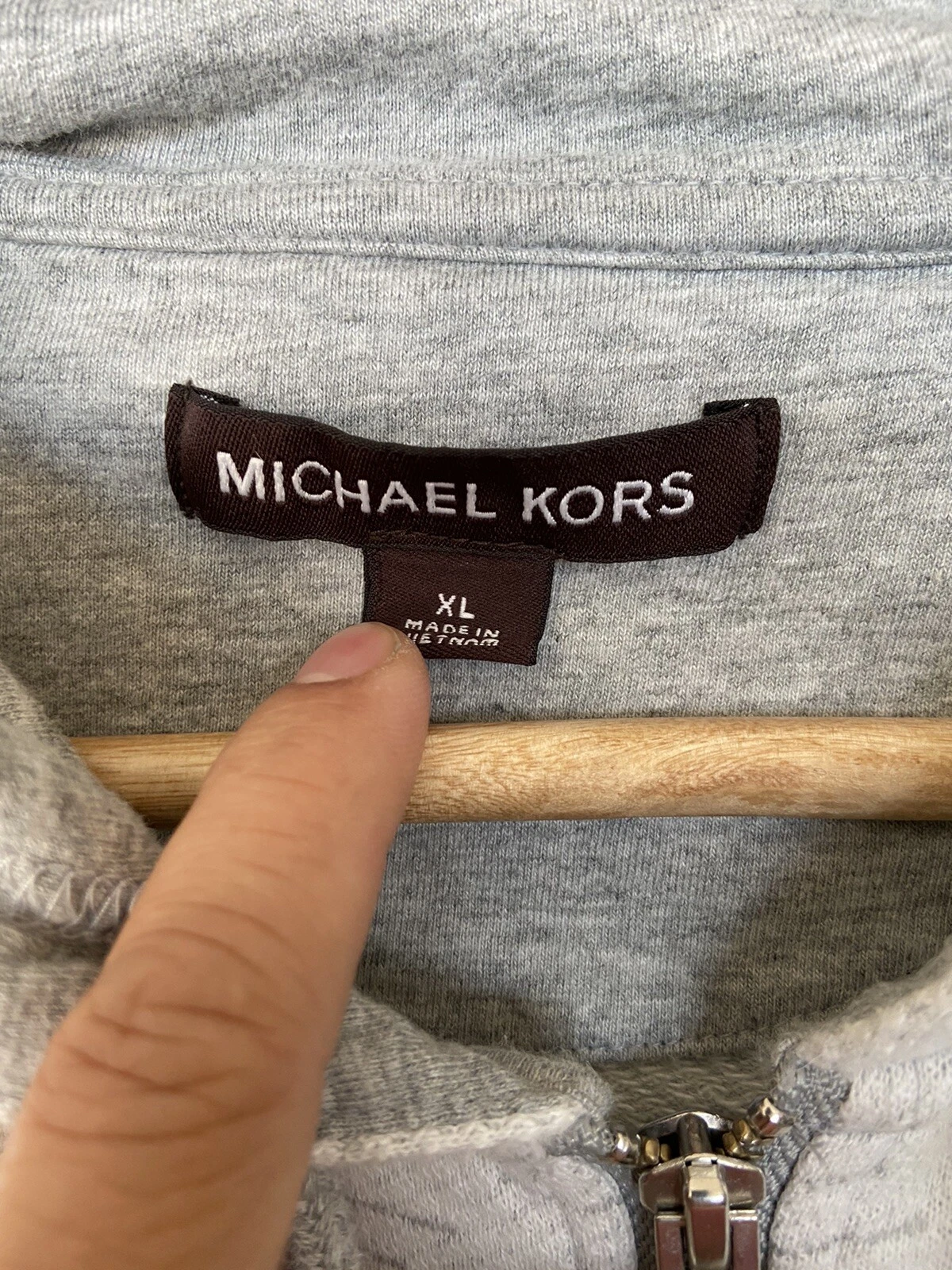 Felpa con cappuccio Michael Kors cerniera intera manica lunga unisex adulti taglia XL GUC