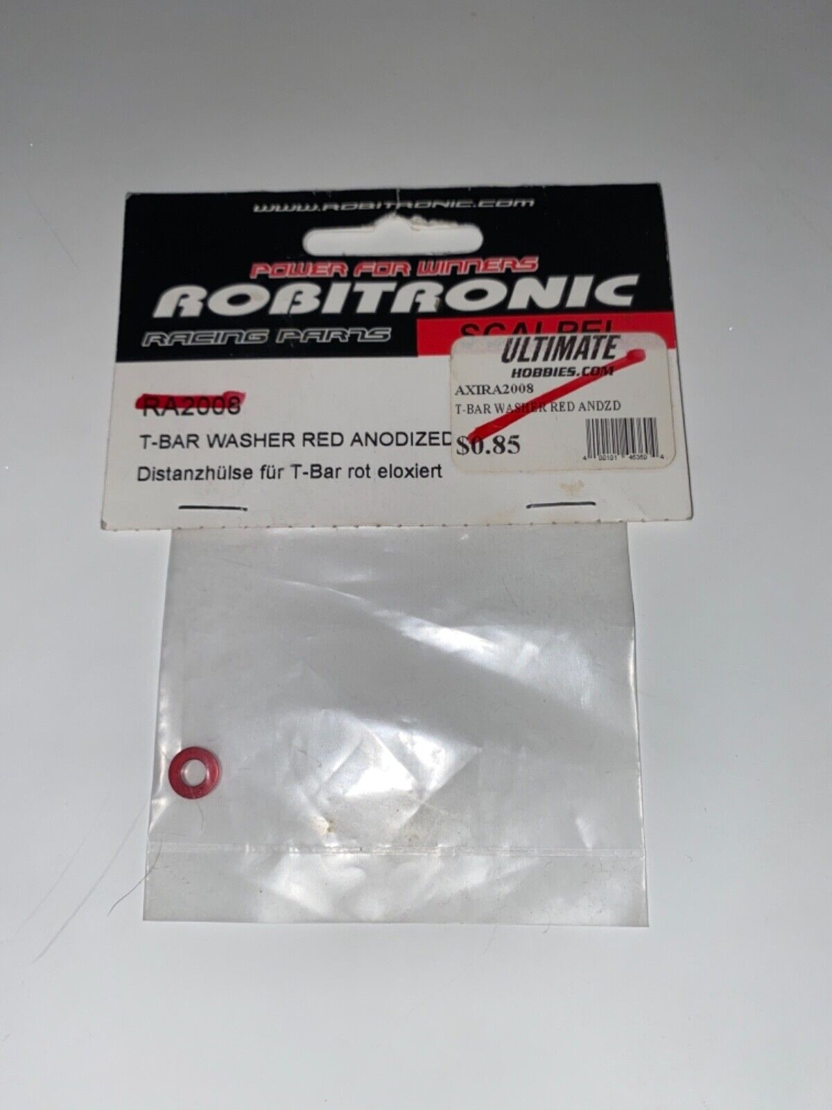 Robitronic Racing T-Bar Washer Red Anodized #RA2008
