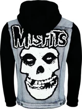 Misfits Denim Jacket Punk Rock Band Jean Jacket Battle Vest Danzig Sid Vicious