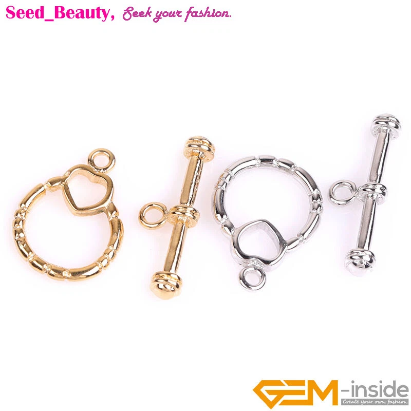 14K Gold Filled Claddagh Heart Toggle Bar Clasps Connector For Jewelry Necklace - Image 2 of 4