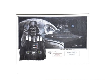 Original Star Wars Zeichnung ''Dark Side of the Force'' von Robert Bailey RARITÄT
