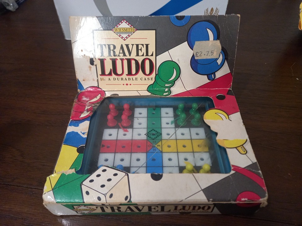 Vintage Travel Game LUDO W H SMITH Up to 4 Players Complete With Dice 🎲